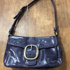 Cute coach Patent leather purple shoulder bag